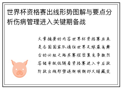 世界杯资格赛出线形势图解与要点分析伤病管理进入关键期备战